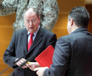 SPD Pressekonferenz Gabriel Steinbrueck