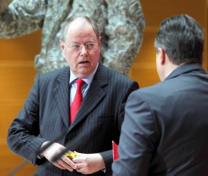 SPD Pressekonferenz Gabriel Steinbrueck