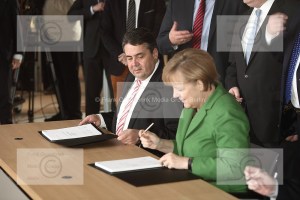 Merkel, Gabriel Seehofer Koalitionsvertrag