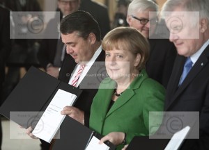 Merkel, Gabriel Seehofer Koalitionsvertrag